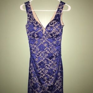 Blue lace mini dress